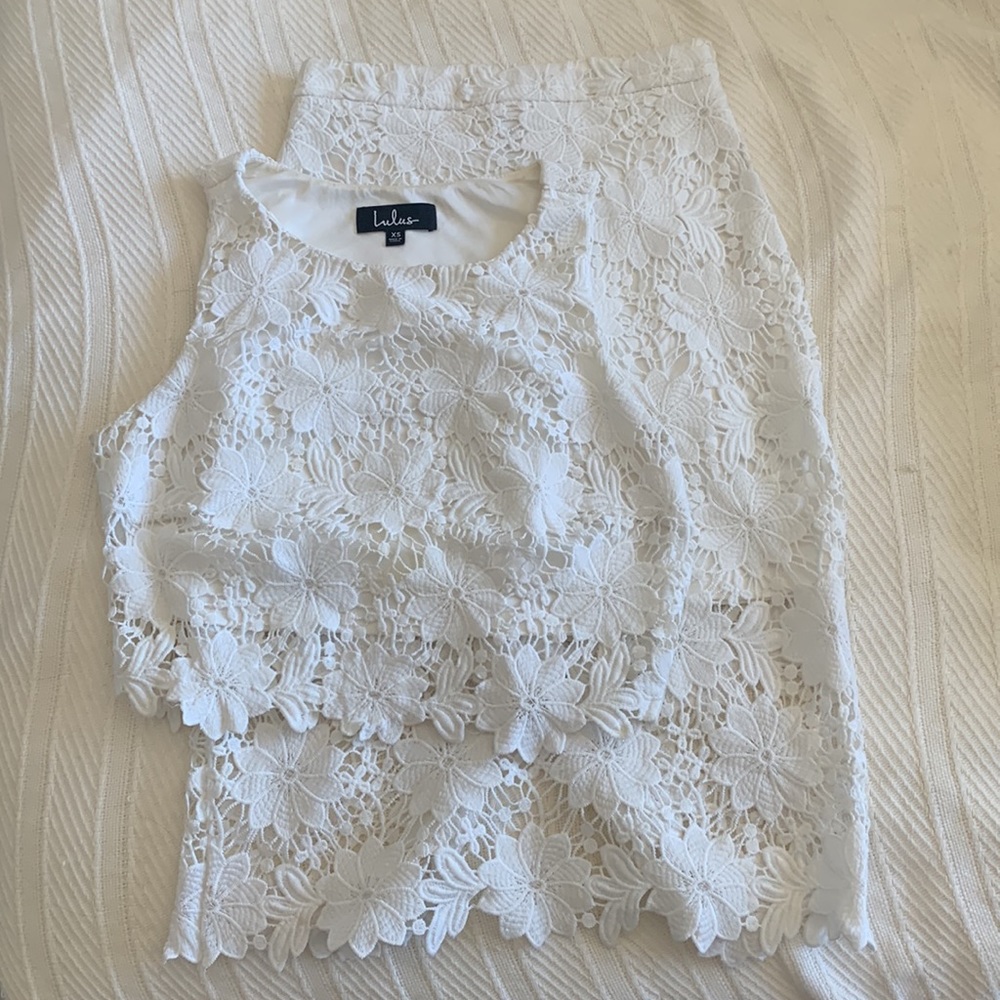 Lulu’s White two-piece dress